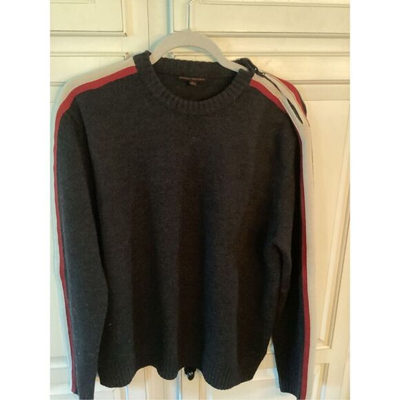 Banana Republic 100% Merino Extra Fine Wool Sweater Sz L Gray Vintage - Picture 1 of 7